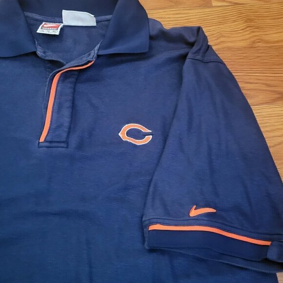 VINTAGE Chicago Bears Shirt Men's XL Blue Nike PRO LINE 1990s Polo NFL Football - Picture 10 of 15